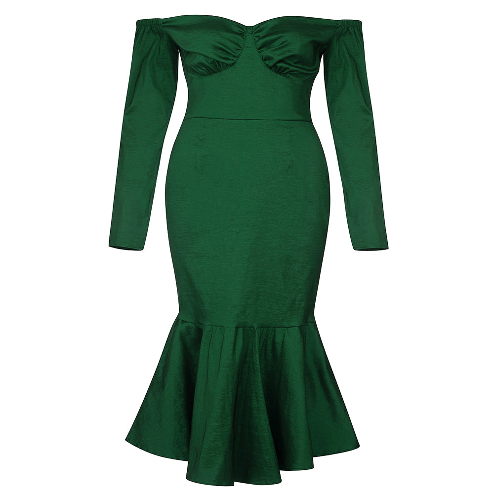 Green Bodycon Dress HB77320 4