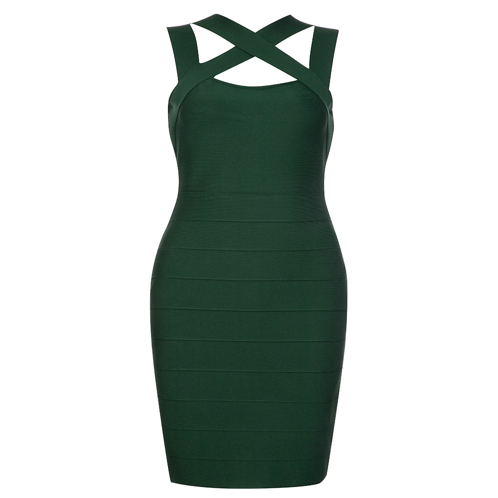 Green Bandage Dress HB8056 4