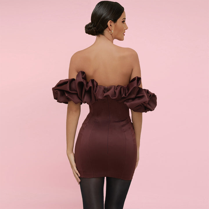 off shoulder short sleeve frill mini bodycon dress Amazon.com: WDIRARA Women's Off Shoulder Ruffle Short Sleeve Dress Ruched Bodycon Mini Dress Hot Pink S : Clothing, Shoes & Jewelry