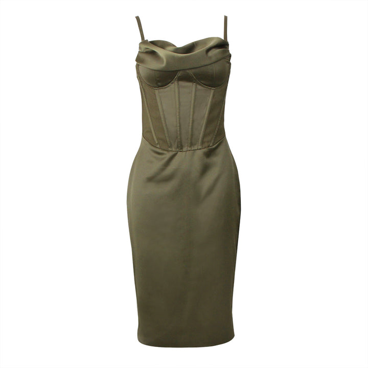 Army Green Bodycon Dress HL8513 3