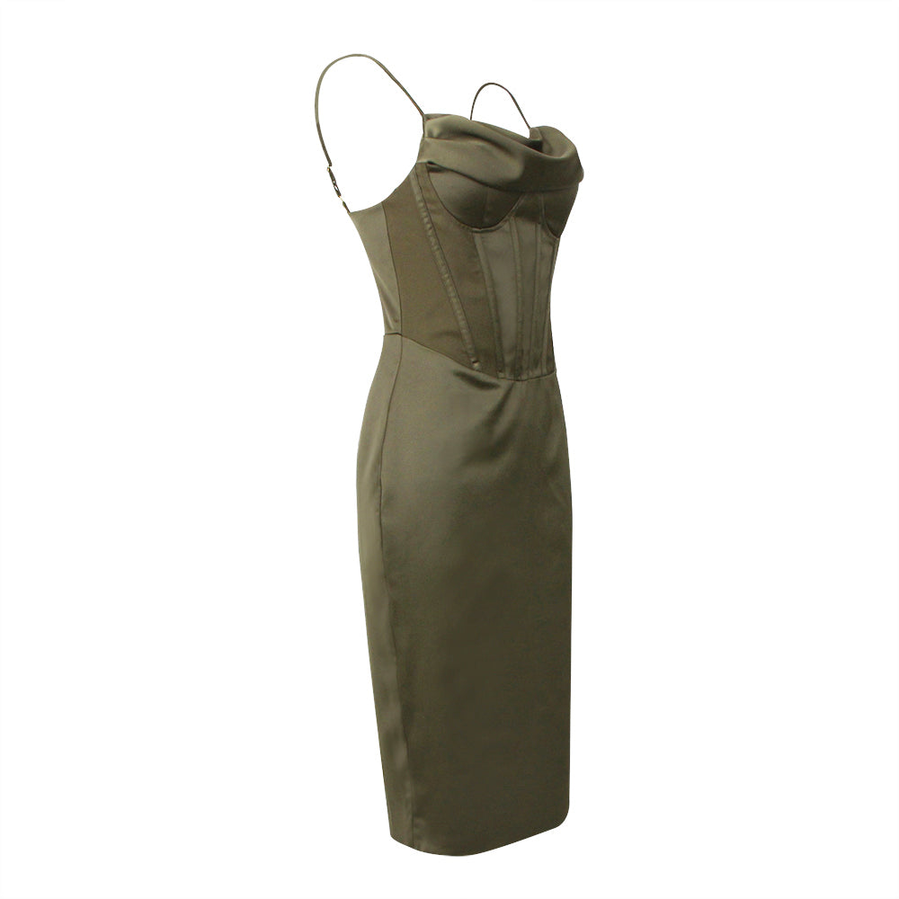 Army Green Bodycon Dress HL8513 4