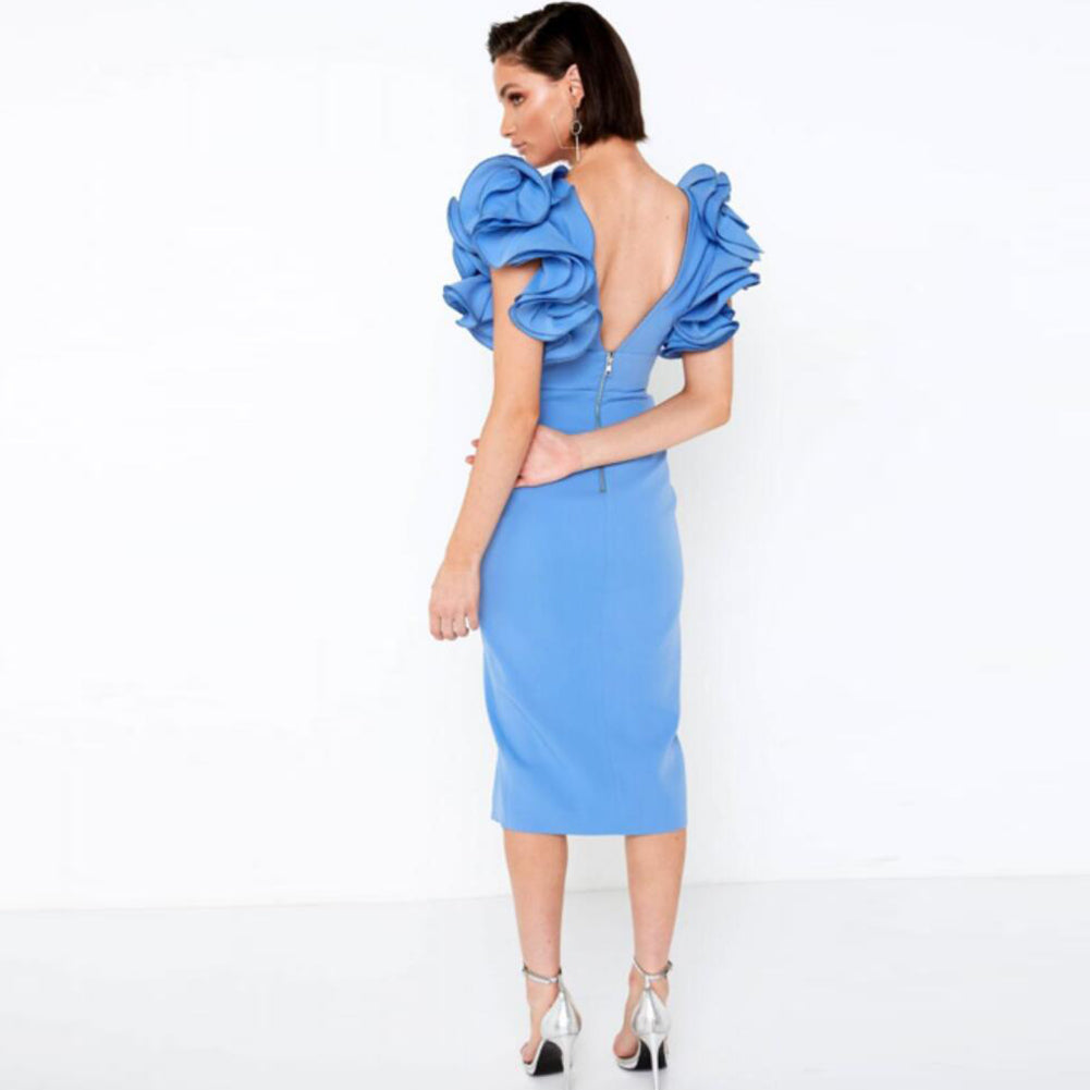 Blue Bandage Dress HL8892 4
