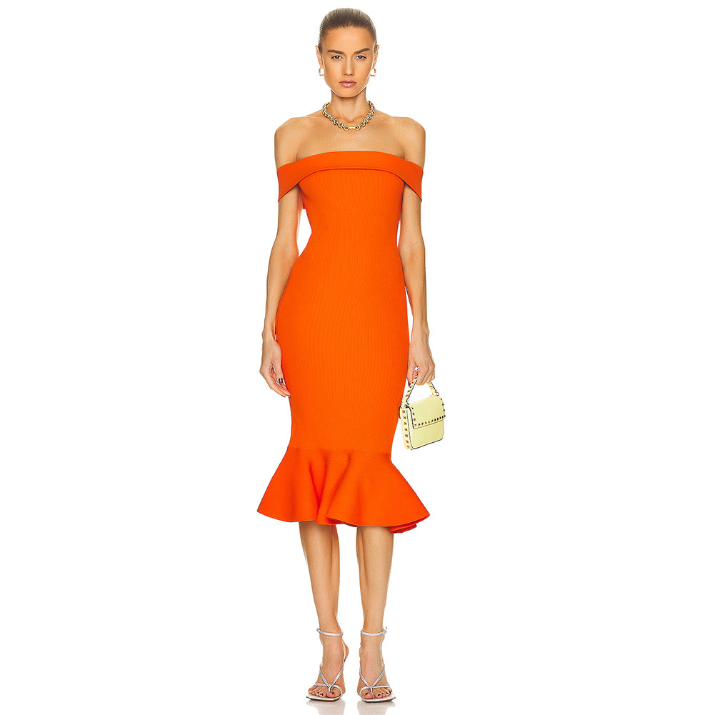 Orange Bandage Dress HL8986 1