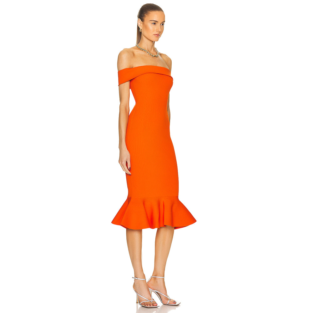 Orange Bandage Dress HL8986 2