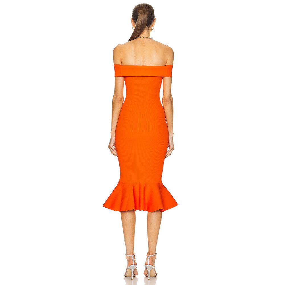 Orange Bandage Dress HL8986 3