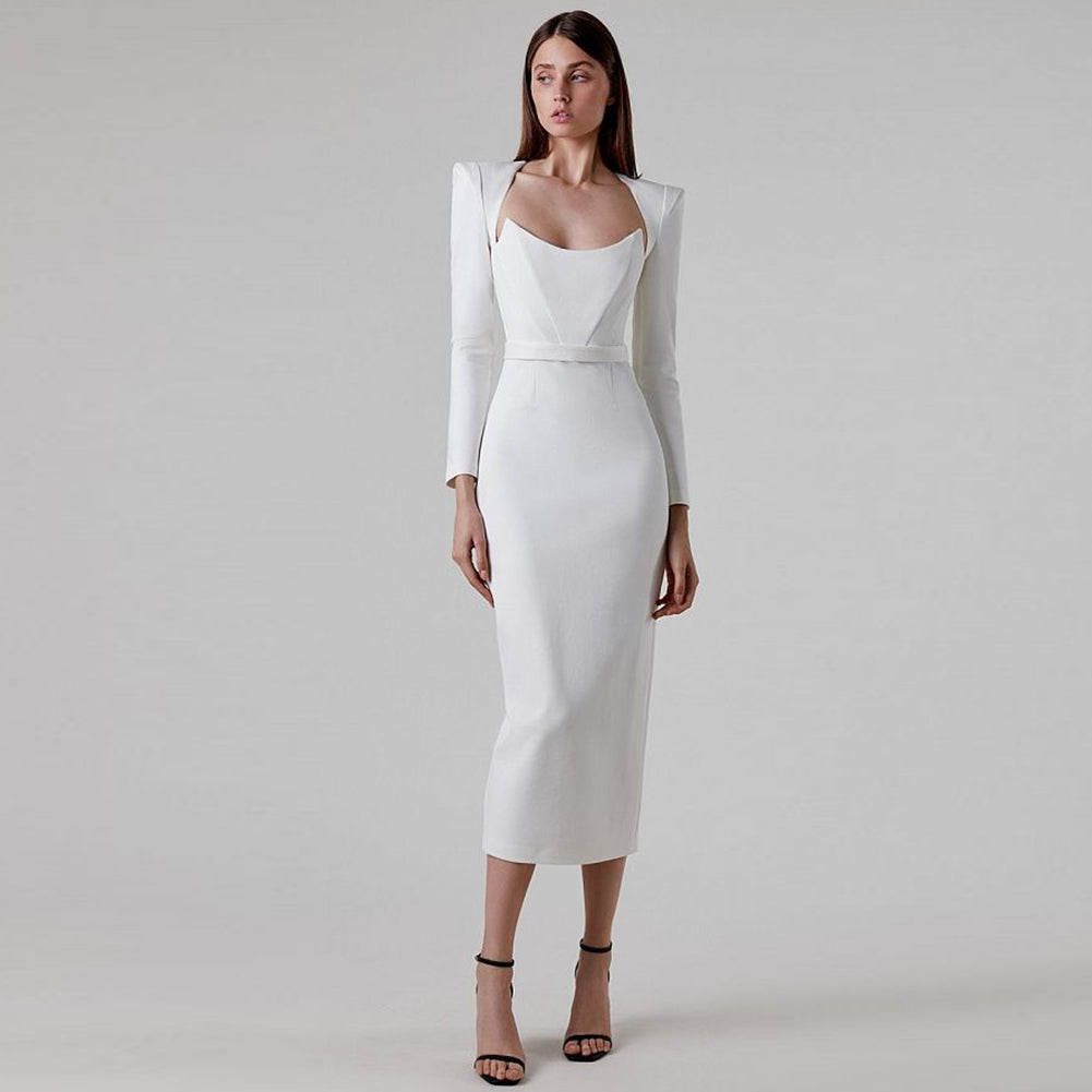 White Bandage Dress HL9042 3