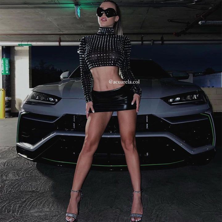 Black Bodycon Top HL9091 2