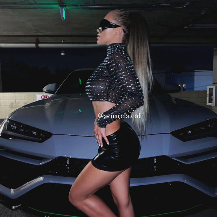 Black Bodycon Top HL9091 4