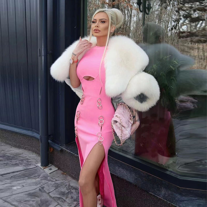 Pink Bandage Dress HL9203 3