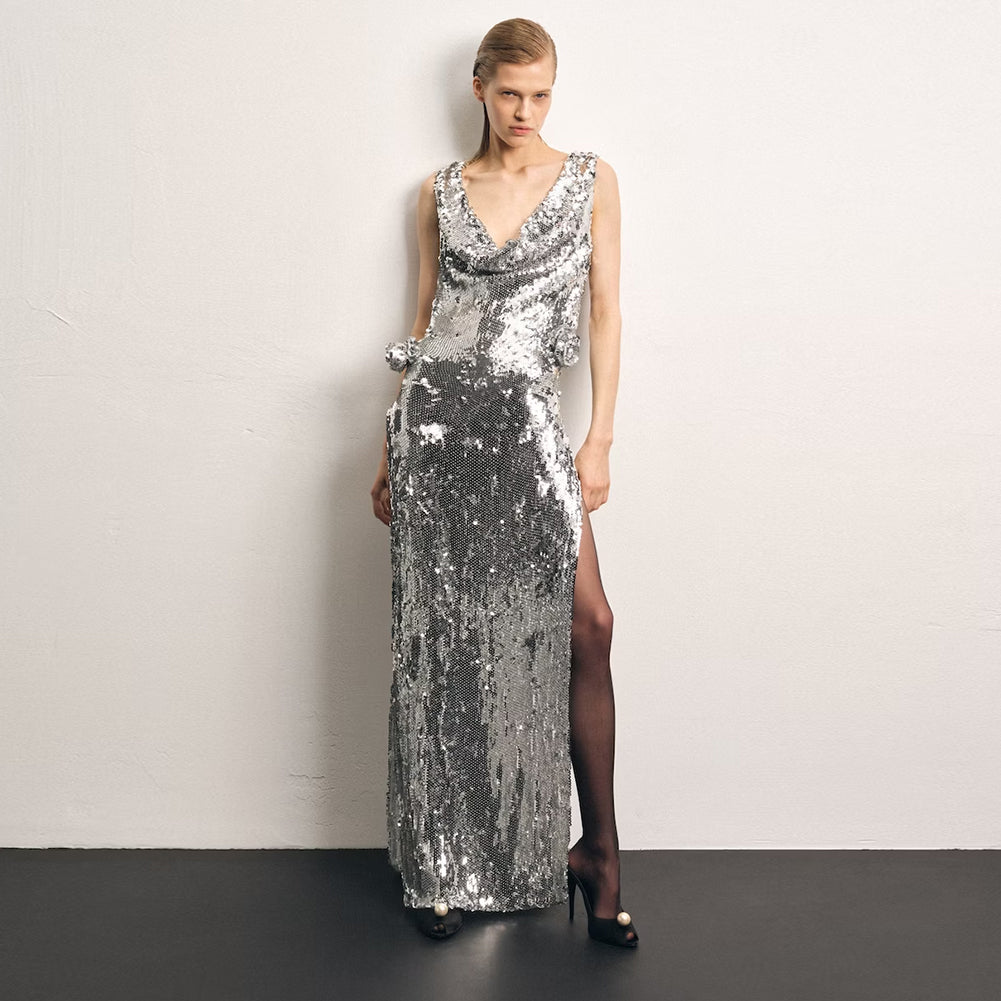 Silver Bodycon Dress HL9309