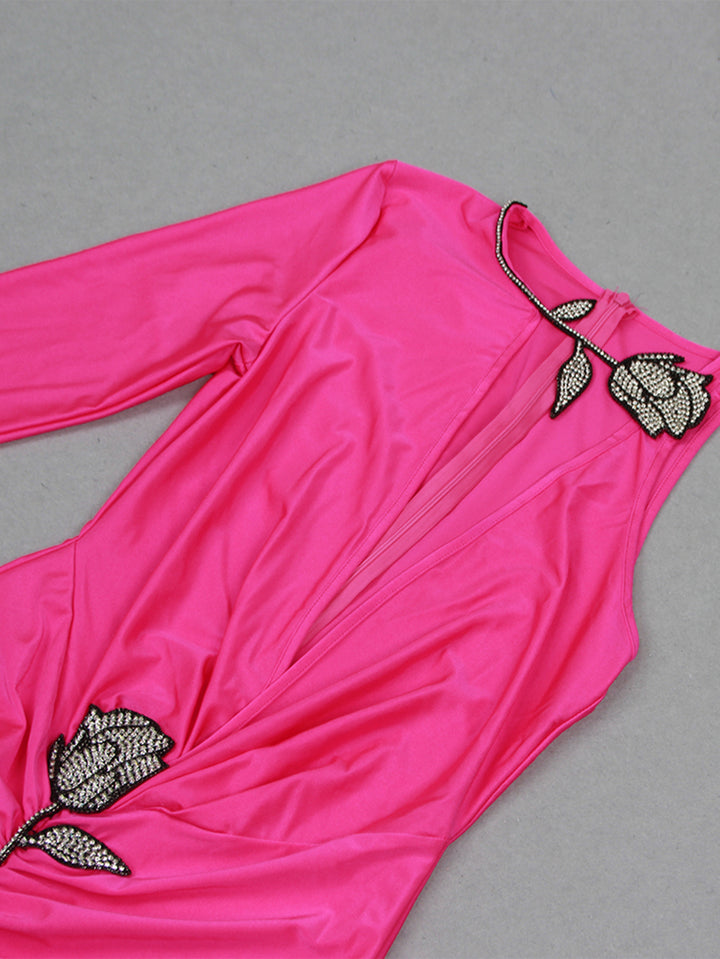 Rose Red Bodycon Dress HL9432