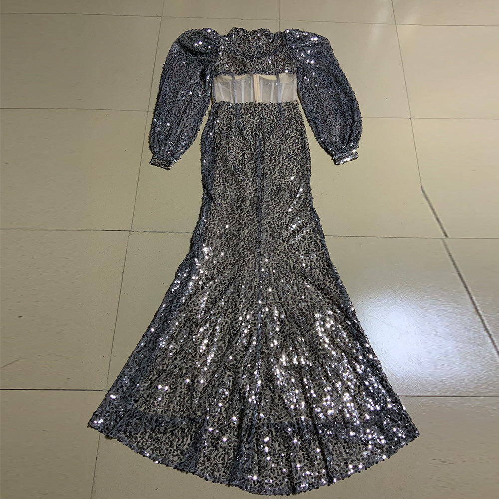 Silver Bodycon Dress HT2717 3