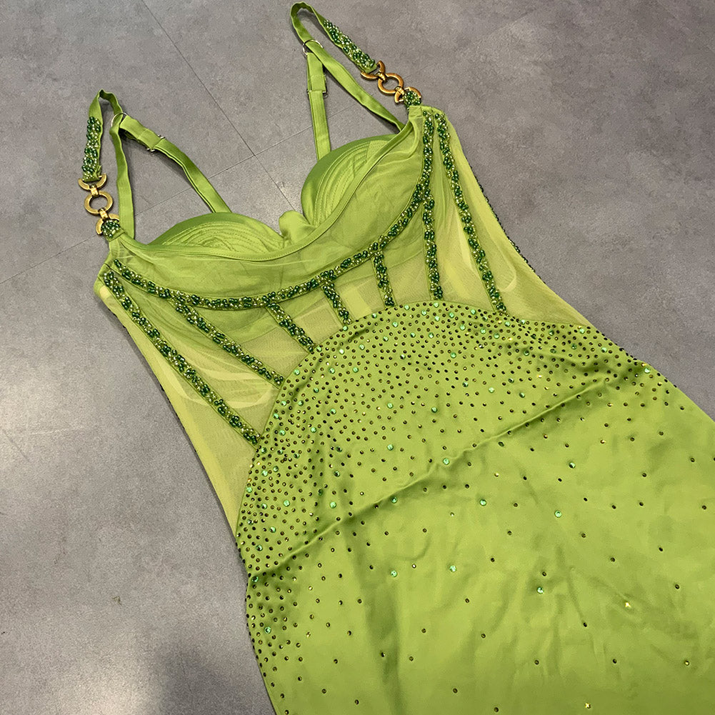 Green Bodycon Dress HT2816 3