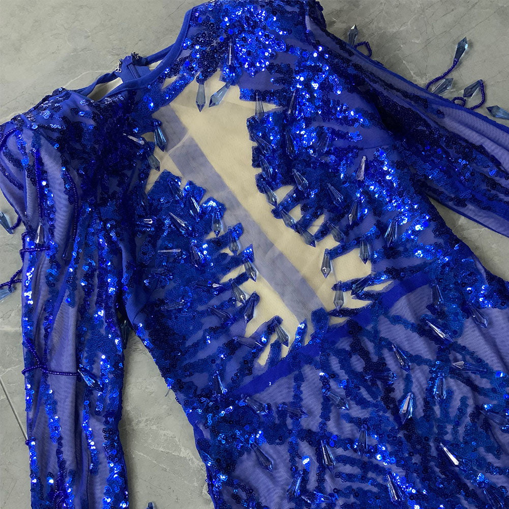 Blue Bodycon Dress HT2974 4