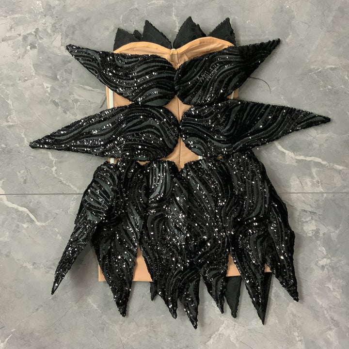 Apricot Black Bodycon Dress HT2975 3