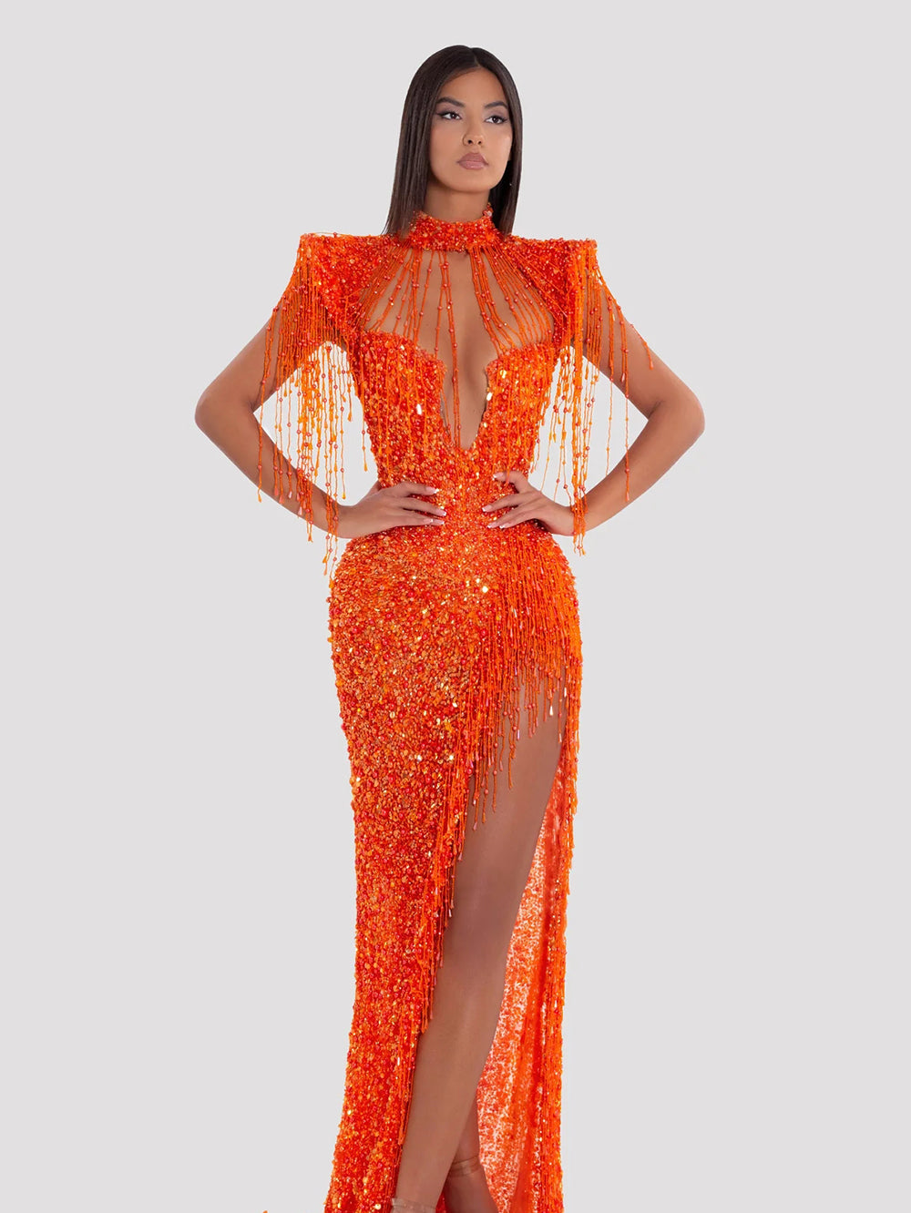 Orange Bodycon Dress HT867