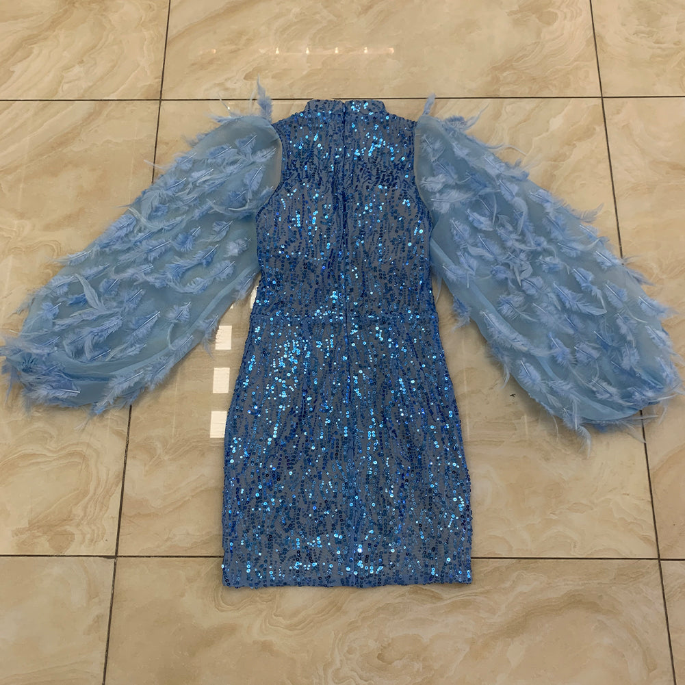 Sky Blue Bodycon Dress HT896