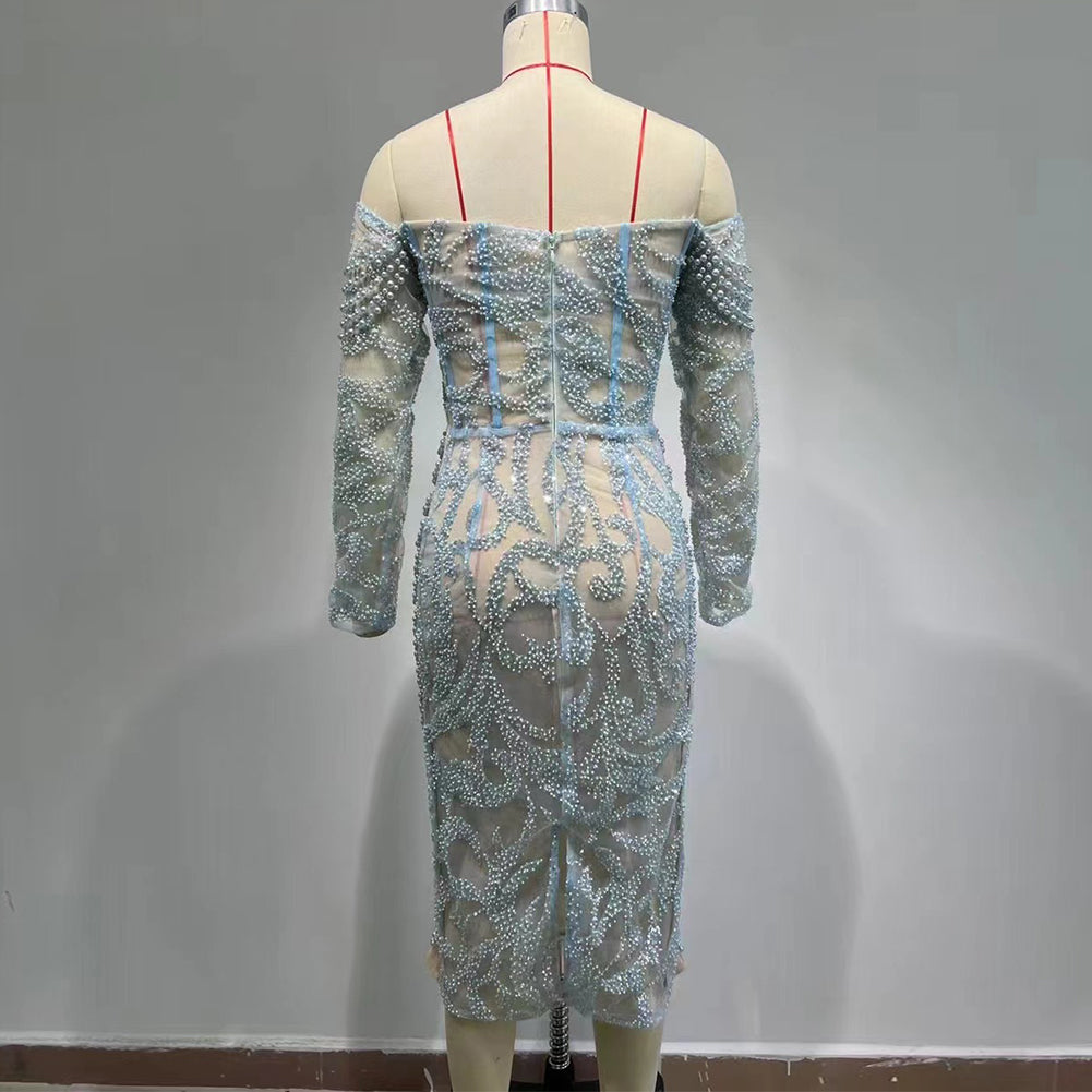 Light Blue Bodycon Dress HT953