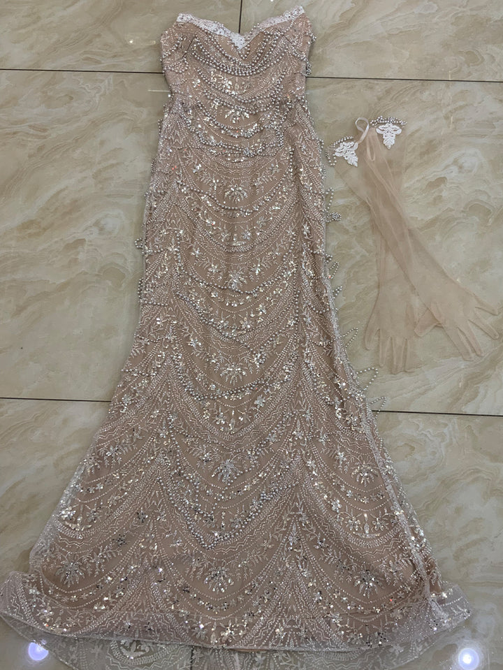 Apricot White Bodycon Dress HT962