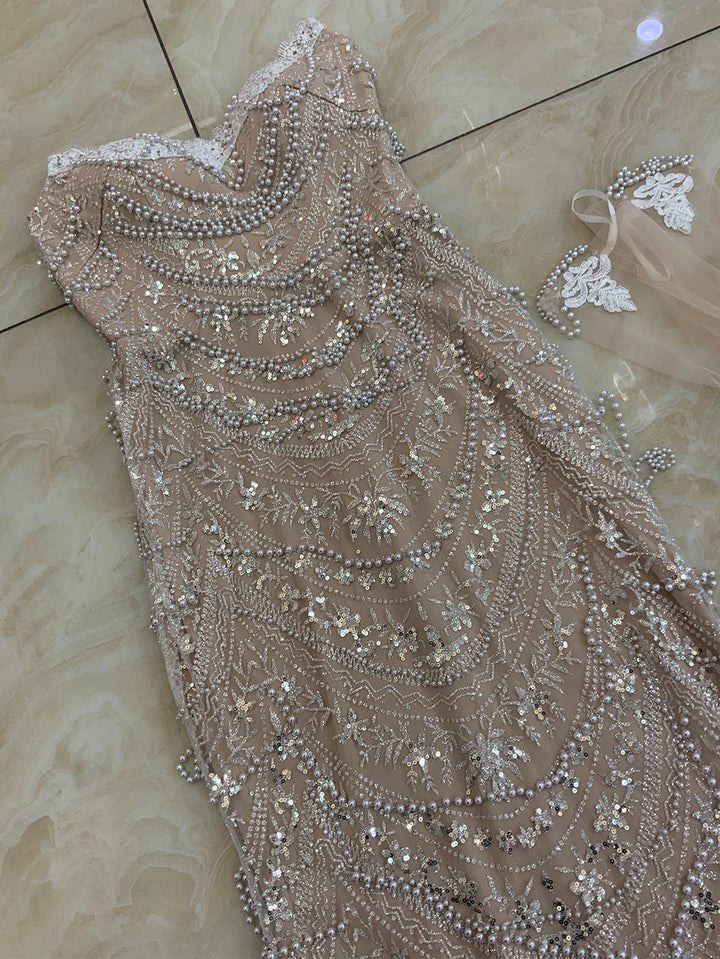 Apricot White Bodycon Dress HT962