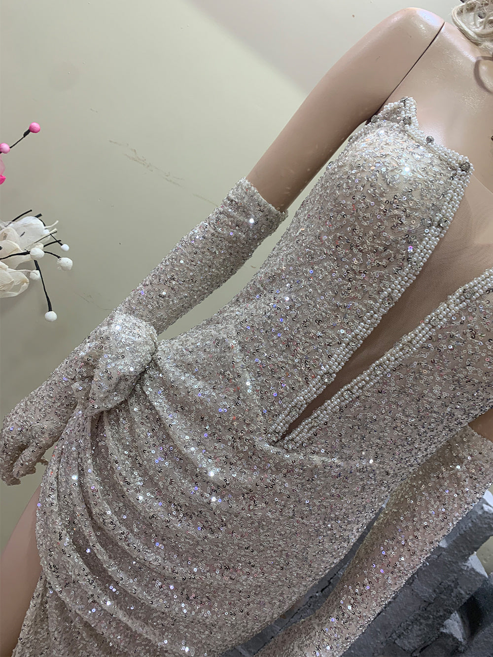 Silver Bodycon Dress HT976