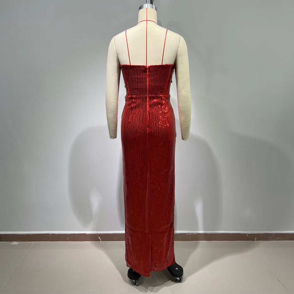 Dark Red Bodycon Dress HT989