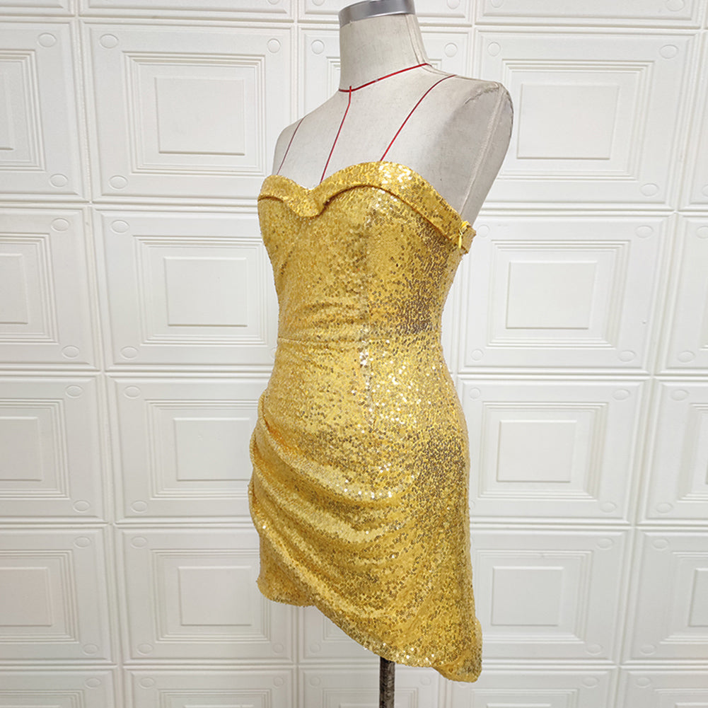 Gold Bodycon Dress KLY517 5