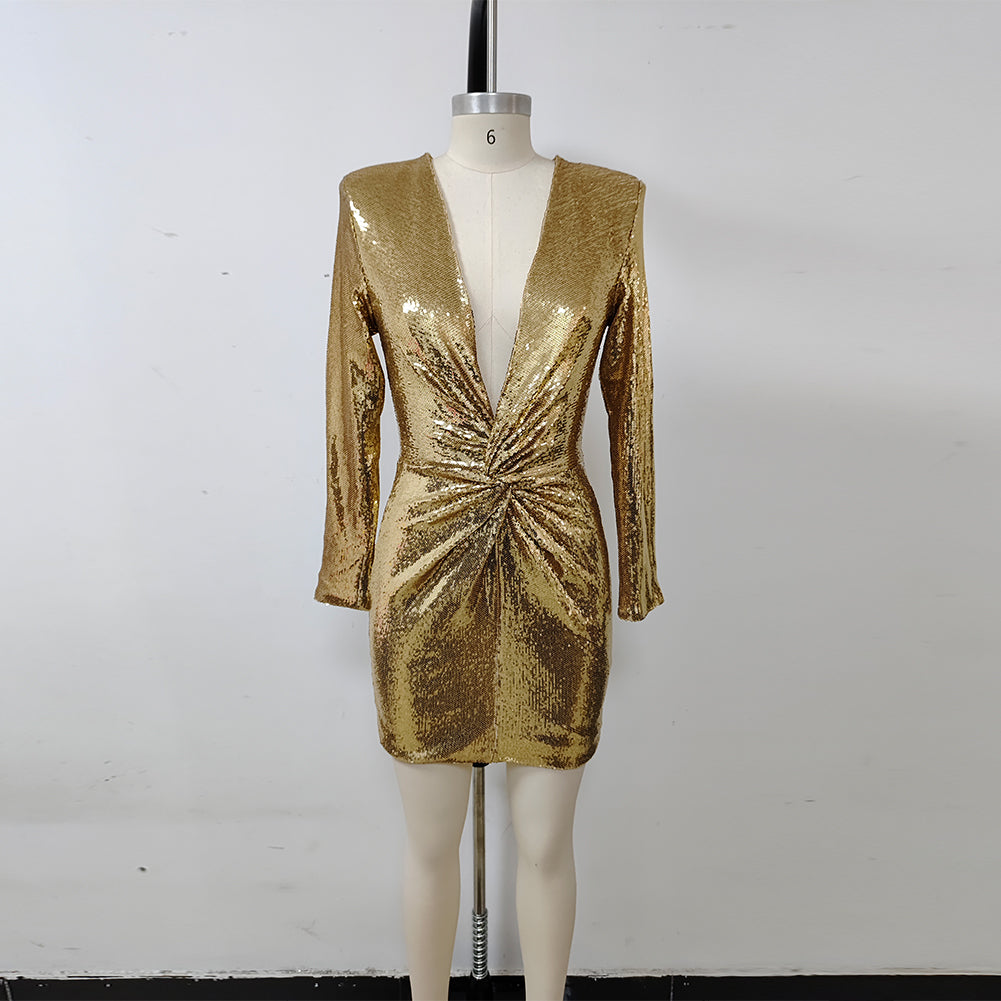 Gold Dress KLYF1075