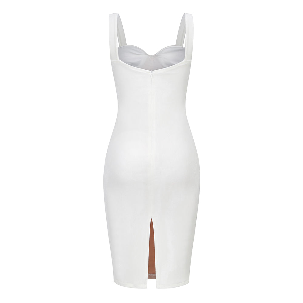 White Bodycon Dress KLYF601 5