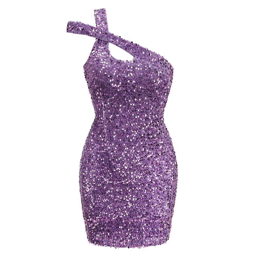 Purple Bodycon Dress KLYF611 1