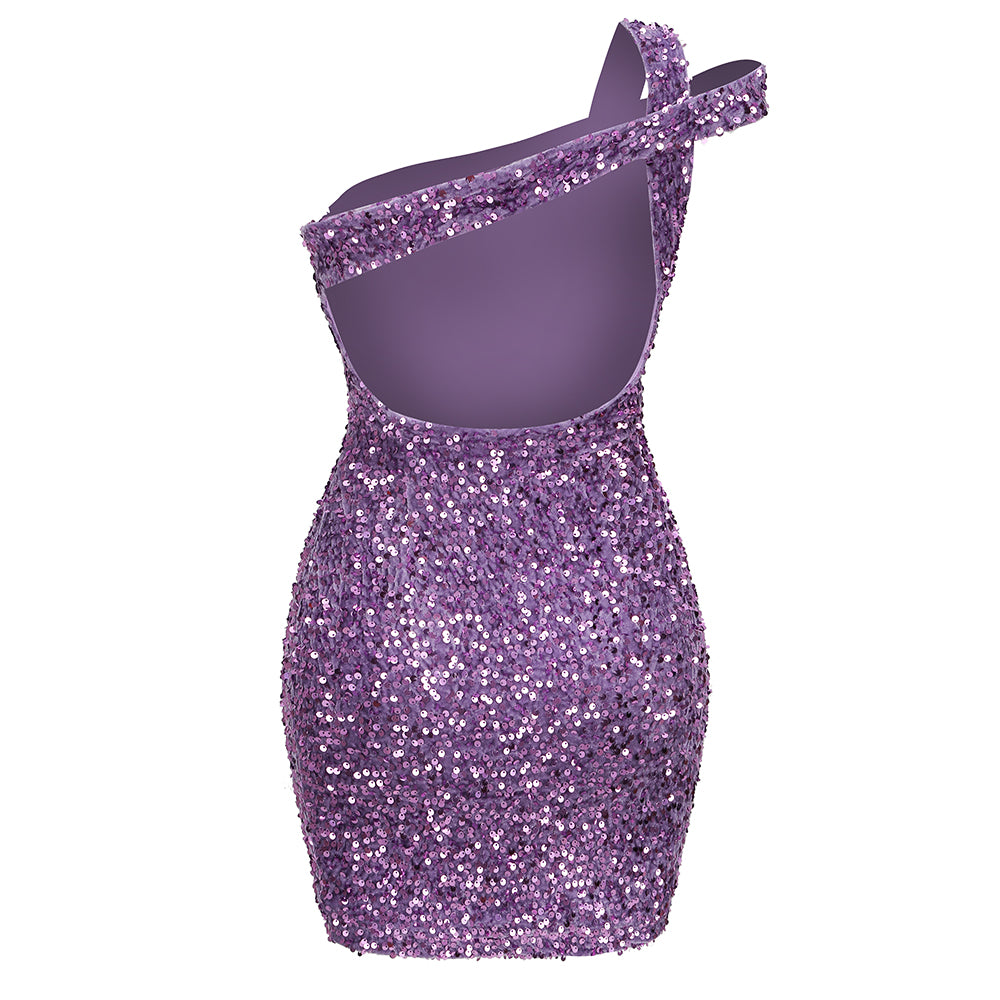 Purple Bodycon Dress KLYF611 2