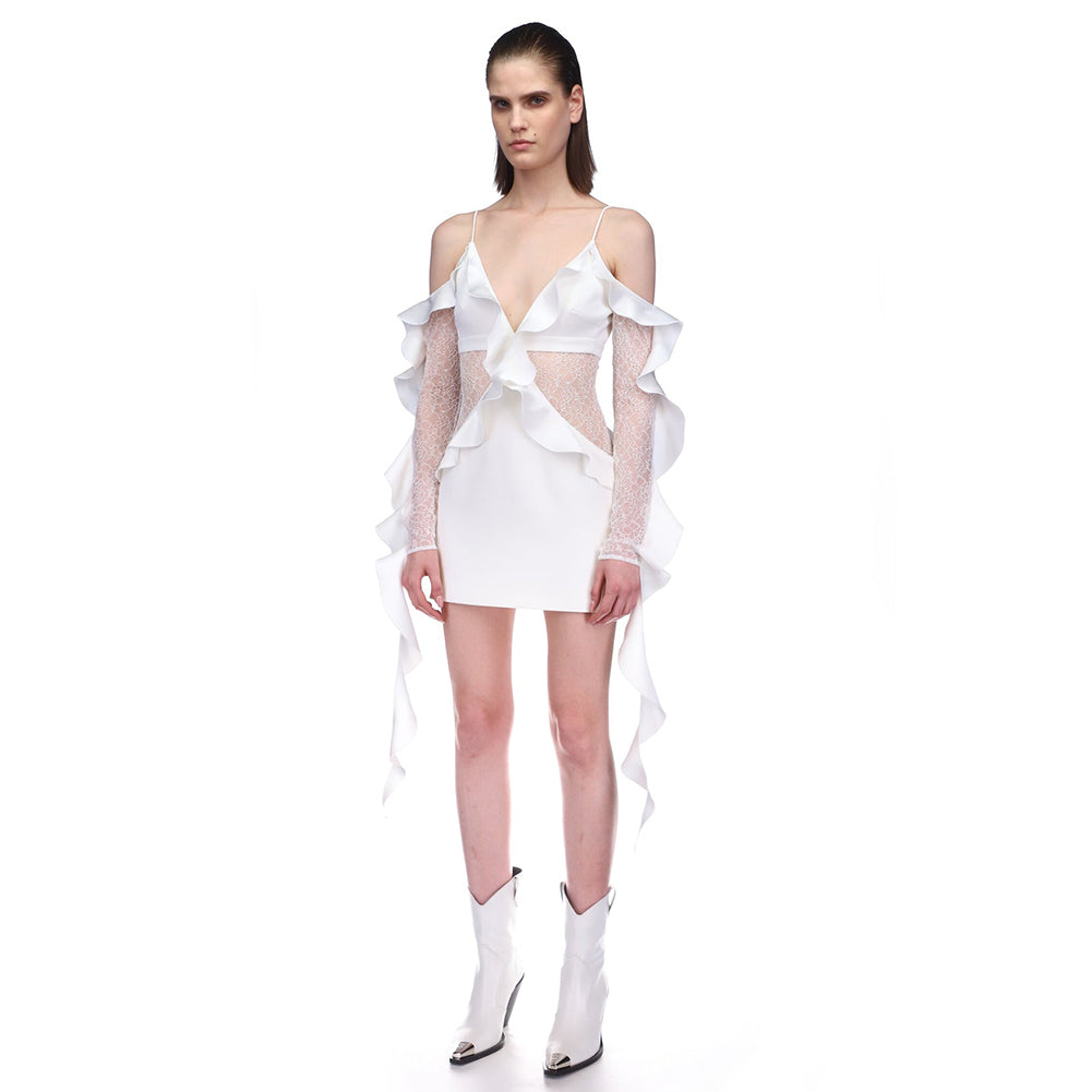 White Bodycon Dress KLYF839