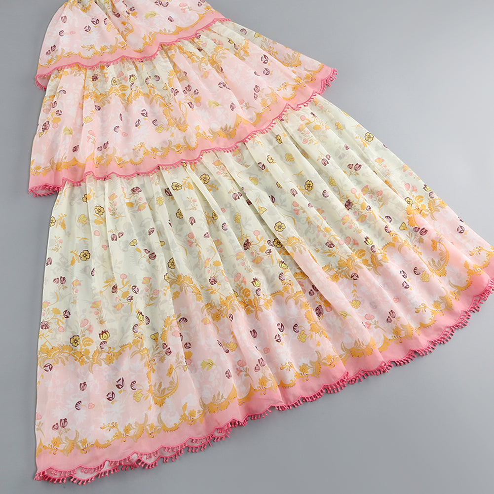 Strappy Sleeveless Floral Maxi Dress KLYF887