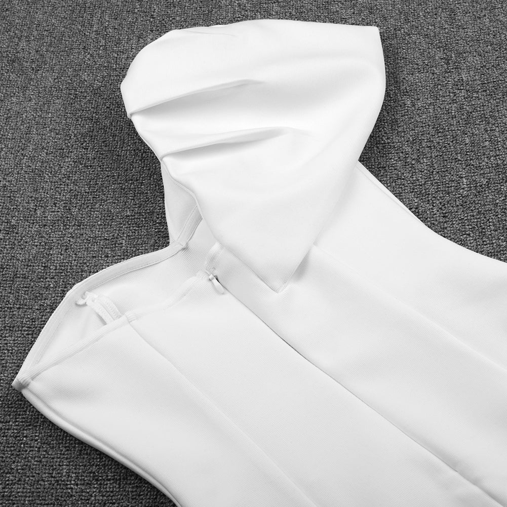 Mini robe bandage à volants sans manches à une épaule PP091408
