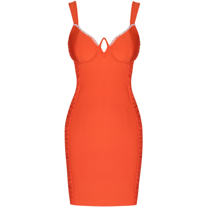 Orange Bandage Dress PF091901 5