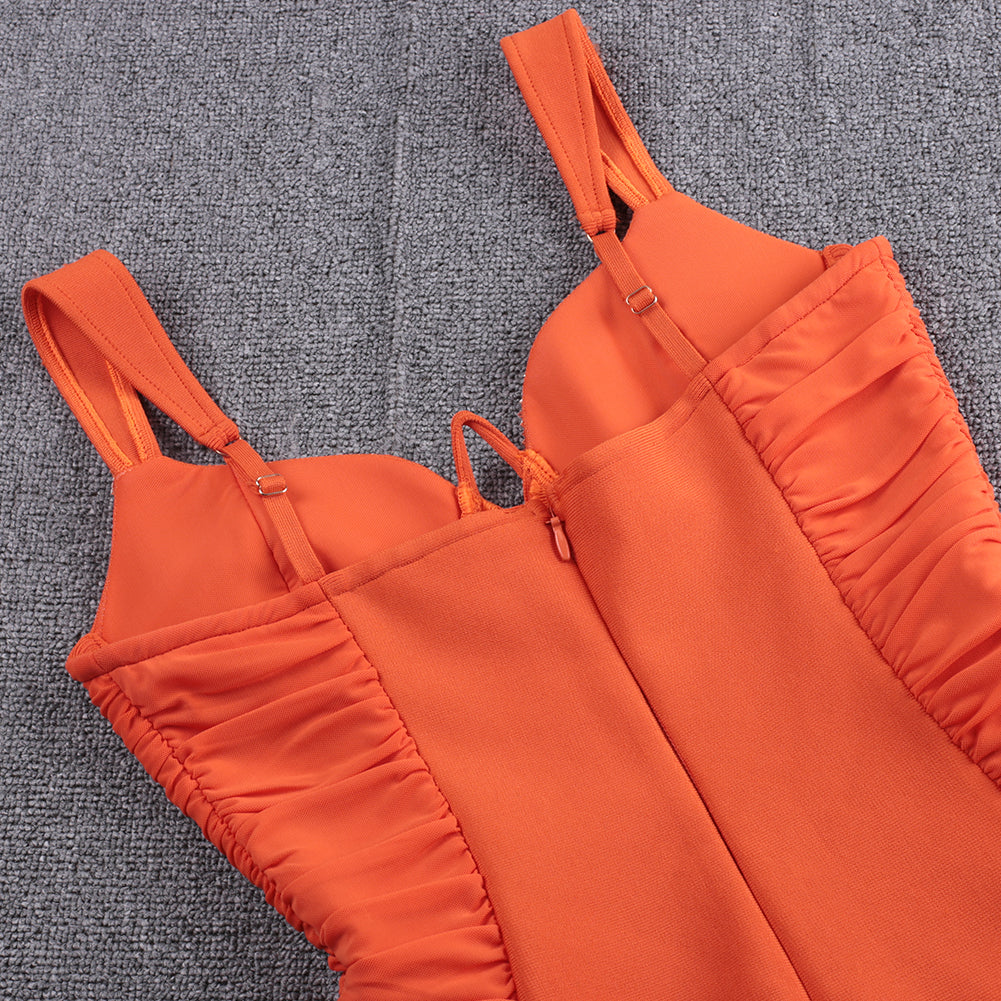 Orange Bandage Dress PF091901 9