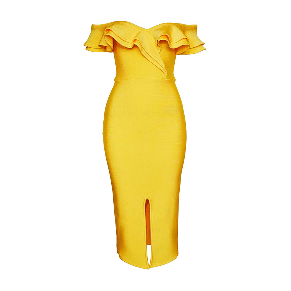Yellow Bandage Dress PF19429 2