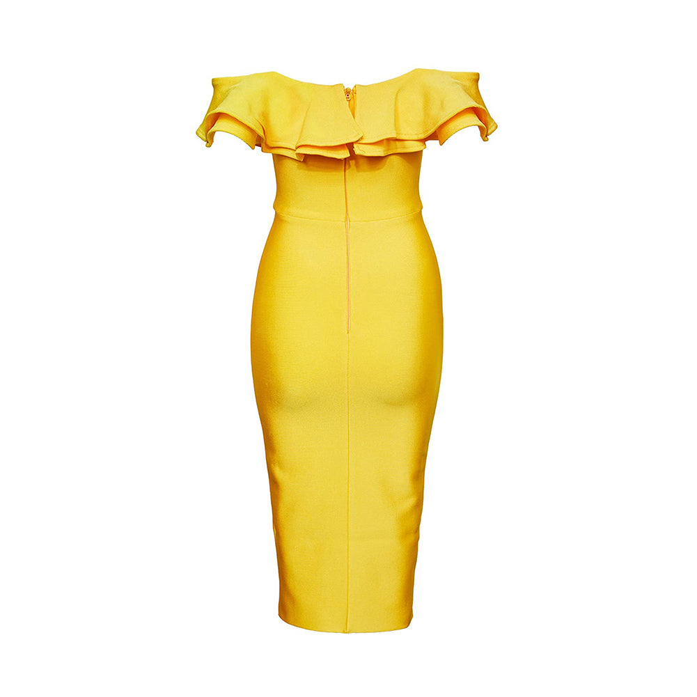 Yellow Bandage Dress PF19429 3