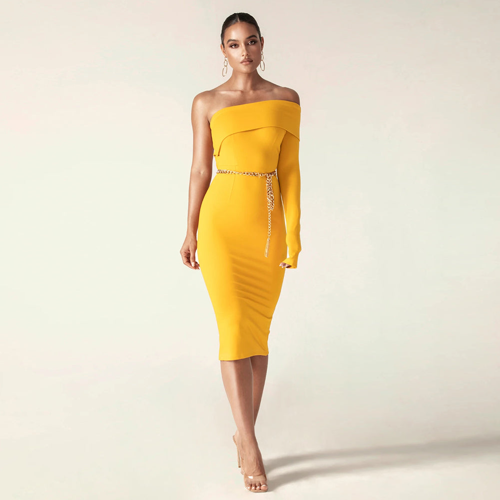Yellow Bandage Dress PK21122801 1
