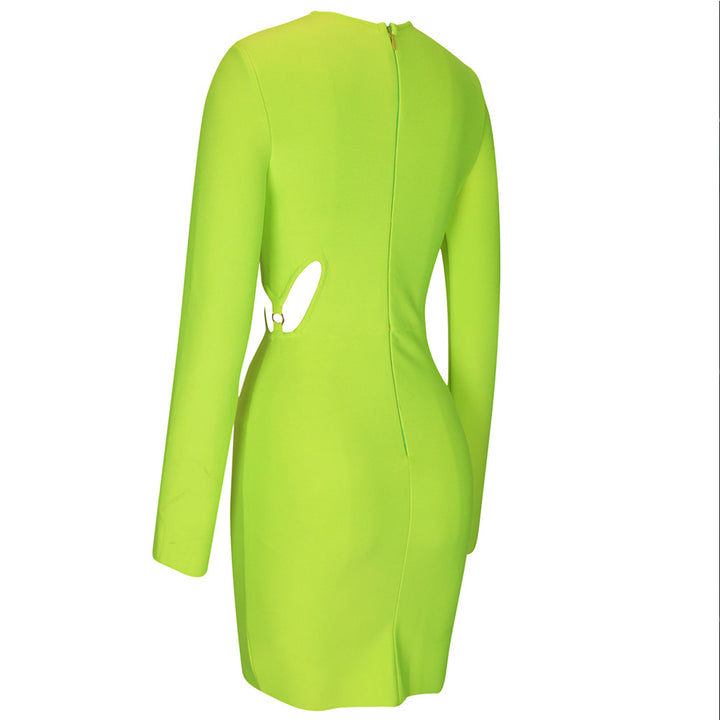 Round Neck Long Sleeve Hollow out Mini Bandage Dress PP092005 wolddress Round Neck Long Sleeve Hollow out Mini Bandage Dress PP092005 wolddress