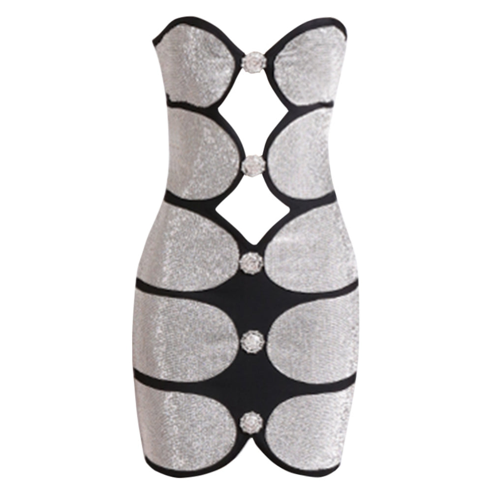 Silver Bandage Dress PZC2217 5