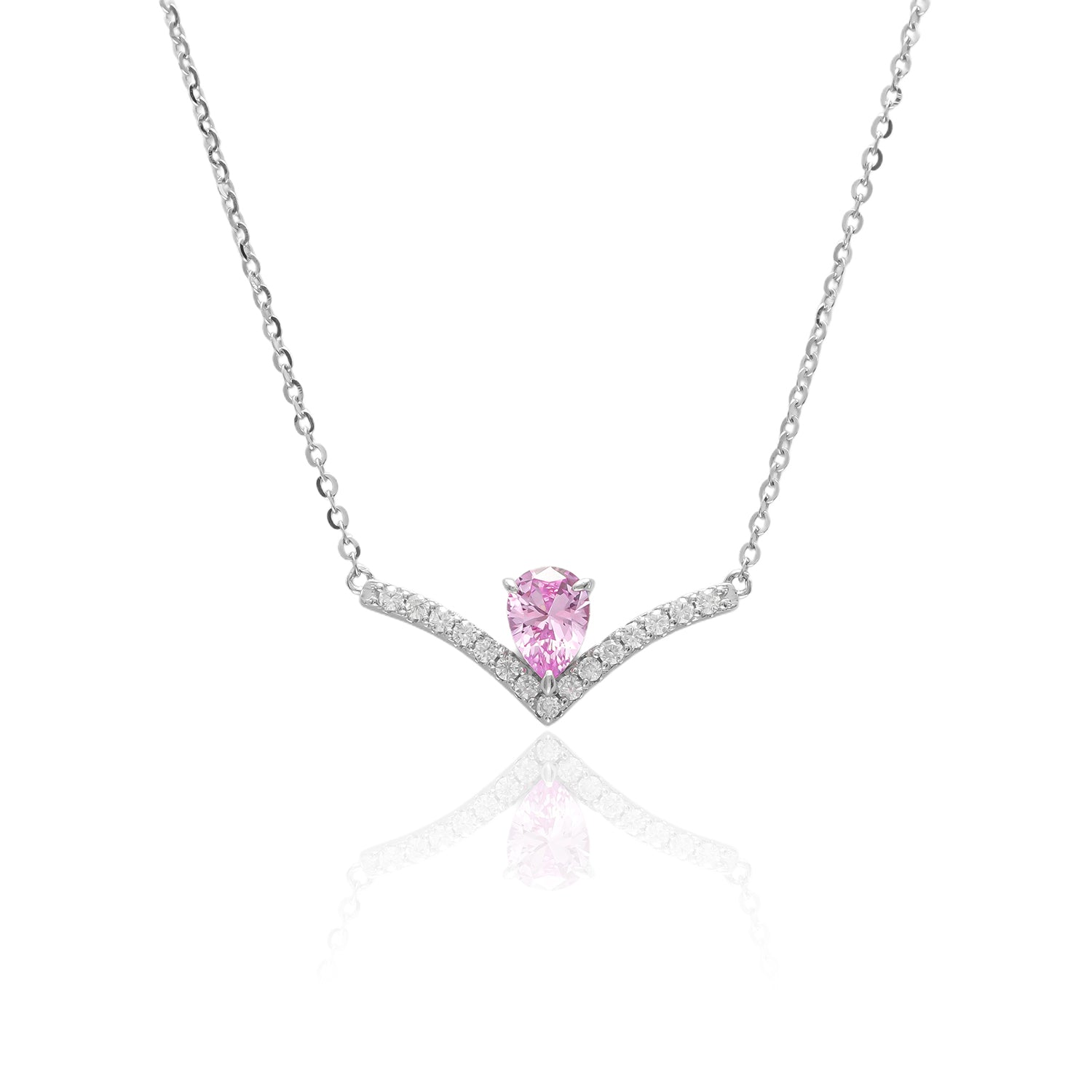 Pink Sapphire Orange Necklace SE23087 1