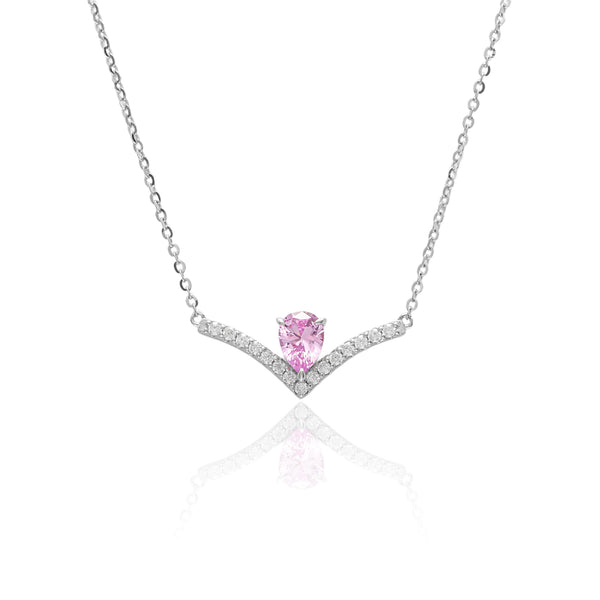 Pink Sapphire Orange Necklace SE23087 1