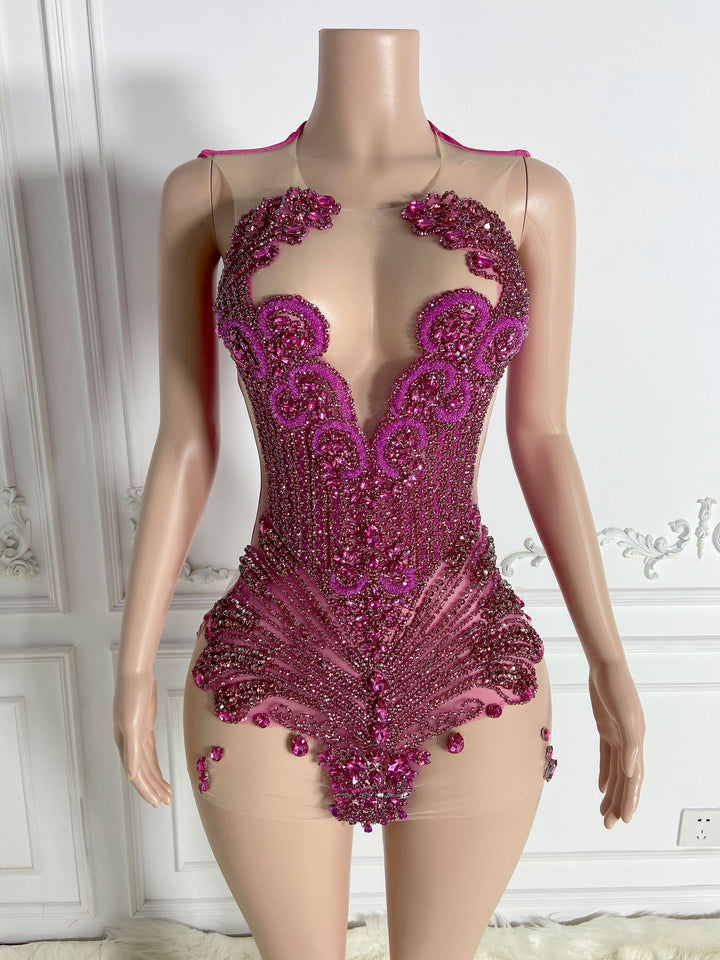 Rose Gold Sheer Elegance Dress