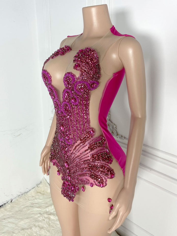 Rose Gold Sheer Elegance Dress