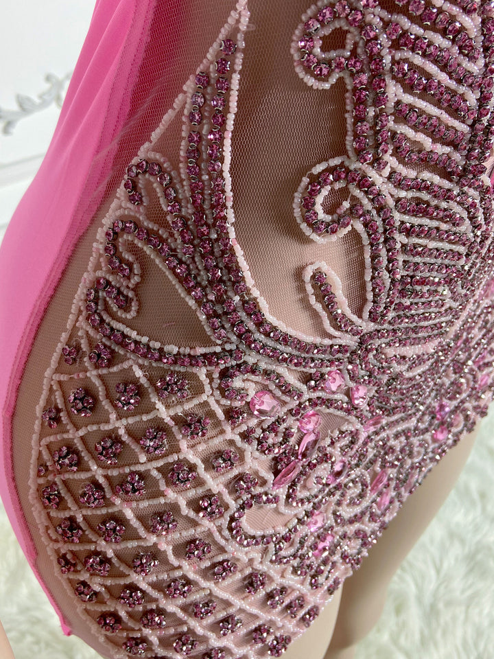 Pink Backless Chic Dress