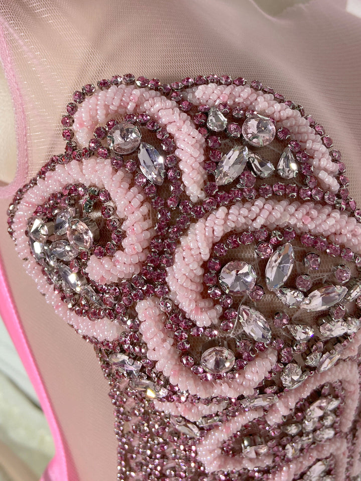 Pink Bead Stone Elegance Dress