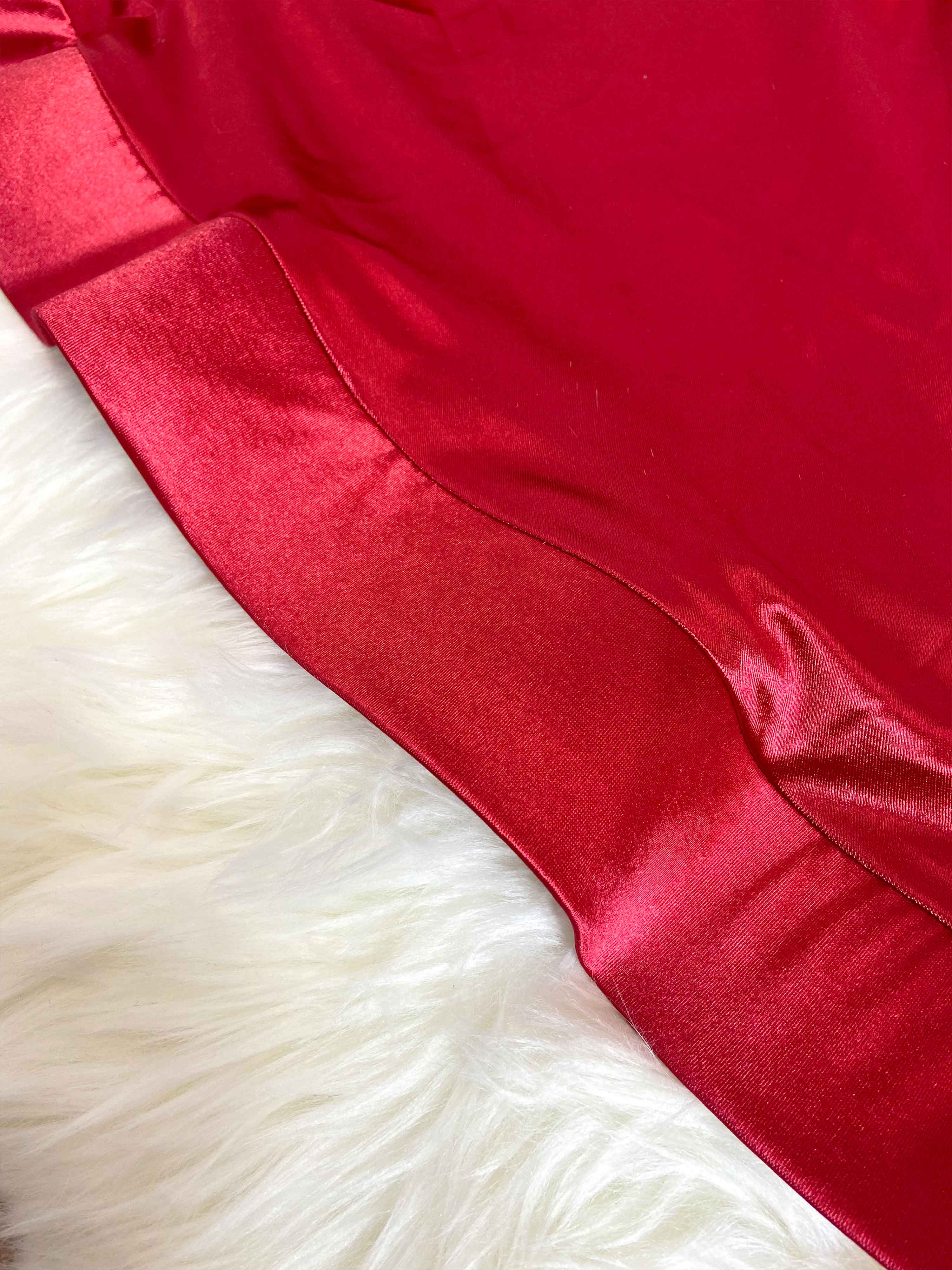 Red Fringe and Rhinestone Sleeveless Maxi Gown