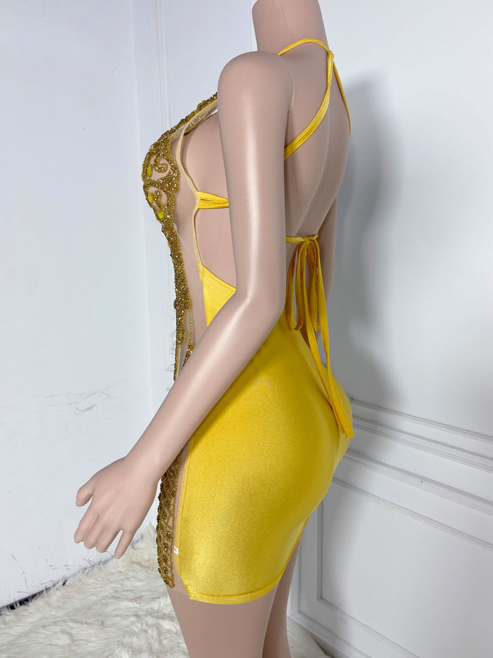 Golden Rhinestone Dress