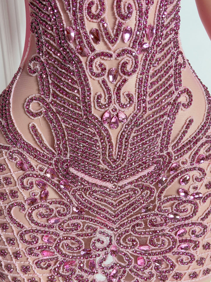 Rosy Strapy Gem Dress